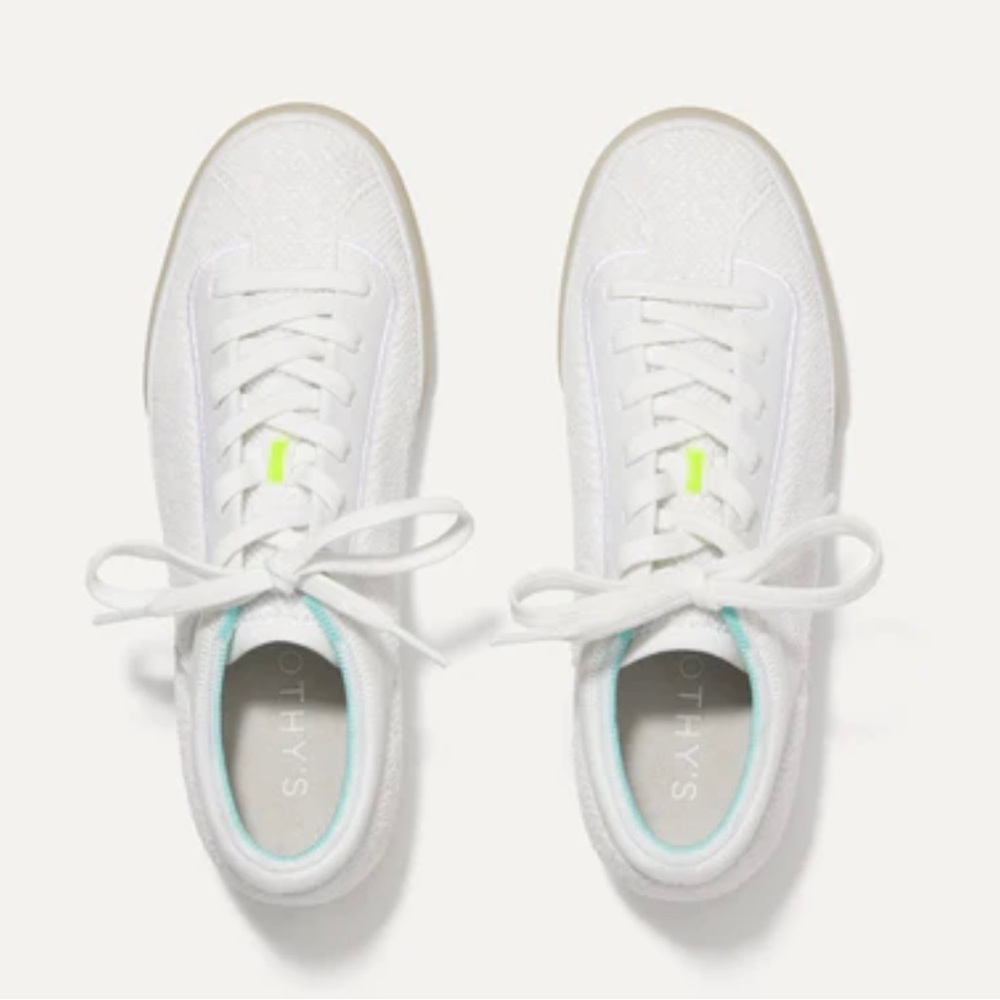Rothy’s The Lace Up White Terry Sneaker 9